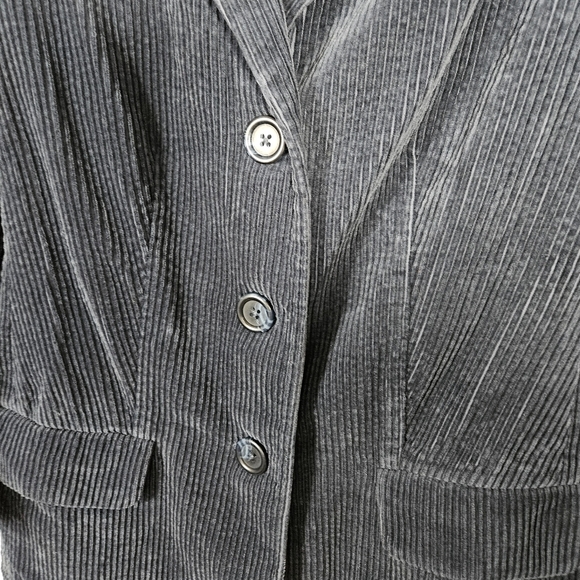 J.Jill Women's Blue Corduroy and Velvet Cuffs Oversized Long-line Jacket XSP - Picture 6 of 12